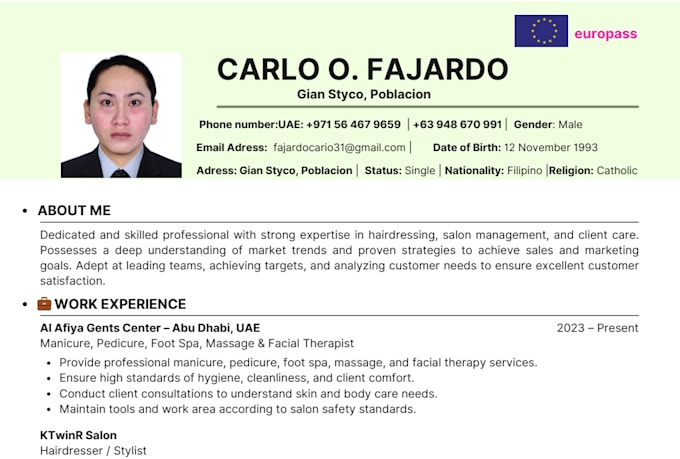 write federal usa uk candian europass CV resume enhance create linkedin profile